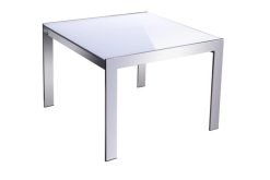 Louis white glass tea table